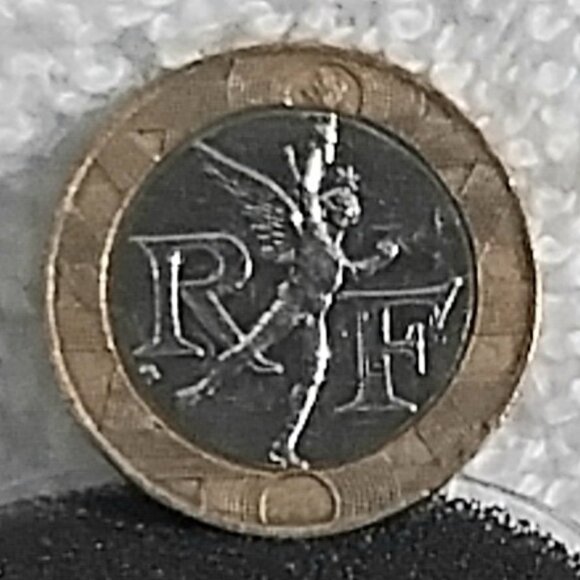Circulated 1991 France 10F Francs Liberte Egalite Fraternite RF Coin!! - Picture 2 of 3